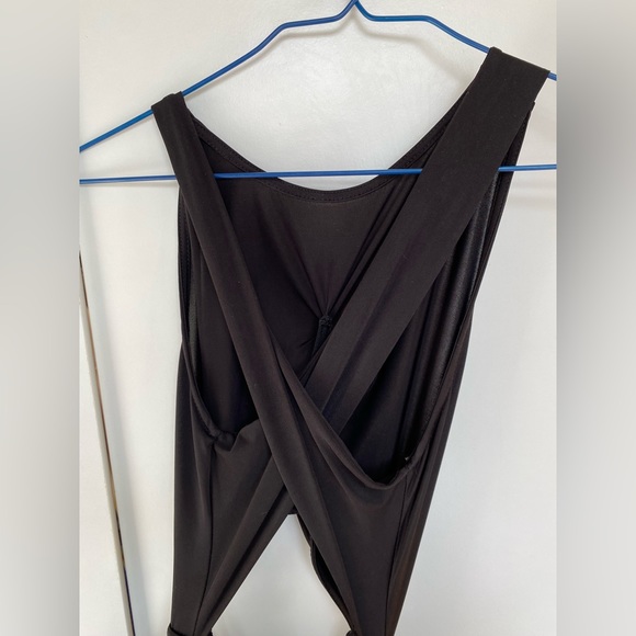 Black Slinky High Neck Dress with Cutouts - Picture 9 of 10